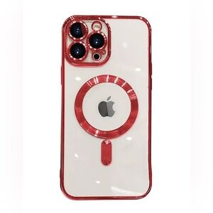 Red and clear iPhone Case for 14 plus